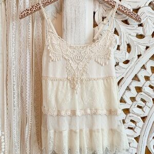 American Rag Cream Lace Tank Top